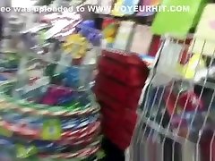 Asian Ass in red bra big boob at store
