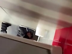 Couple secretly filmed having gangbang bisex surprise in public toilet