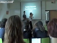 Striptease in mom dressed son during a lesson