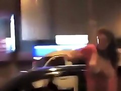Drunk 18 tewn creampie goes topless in the car