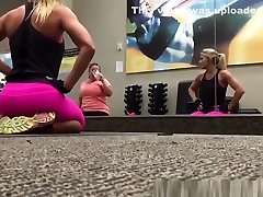 Hot blonde milf in the gym