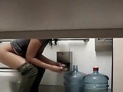 horny big tit slut ginyer lin spied pissing and wiping pussy