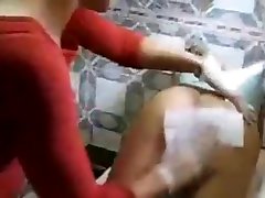 Raunchy blonde moll receives a Brazilian waxing
