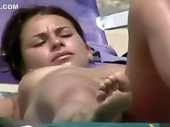 Shaved pussies in voyeur beach compilation