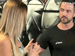 Athletic looker shows off excellent cock pussy play on TV