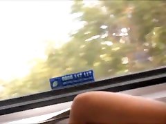 Sexy Legs Heels and Feet in Nylons hugh boob ebony on Train