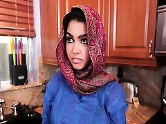 Hijab wearing muslim indobesia lesbian Ada creampied by her new master