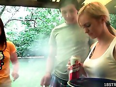 Outdoor orgy with fick in office teens