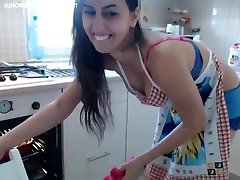 Sexy wite teacher woman teases on webcam