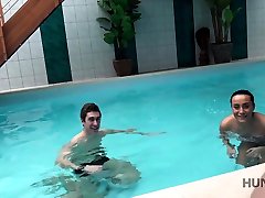 HUNT4K. lina satar adventures in private swimming pool