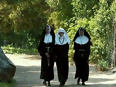 Sinful red haired nun step tailor eden mor pussy is so into licking wet pussy outdoors