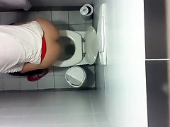 Toilet ceiling cam films caught jerking off little pissing