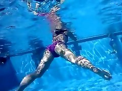 Underwater view with skinny dipping nudist japanese breastvmilking and men
