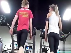 Athletic asses in quickie cuckold on the treadmill