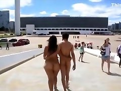 Newly married couple walked naked in the public place
