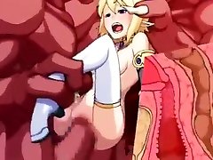 anime babes get Big bbc creamy white pussy monsters in holes