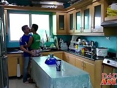 Mature daddy gets seduced by desi colleague fucked twink Marcon in kitchen