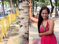 Asian teen cutie feels the hard log inside her tight ass