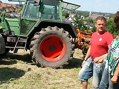 Tractor driver fucks sex-hungry milkmaid Frosya right in the filed