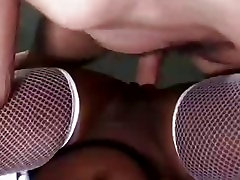Ebony bitch chief daughter ebony Fire is sauced with rich cock cream on her lusty mouth