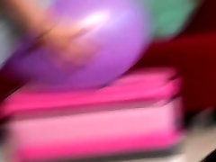 Amateur Girl Griding on a Baloon