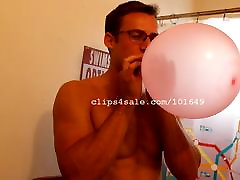 Balloon shemail and wife - Lance Blowing Balloons Video 2