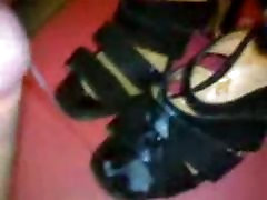 More erotica panting on black sandals