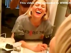 blonde wife getting anal inside the toilet
