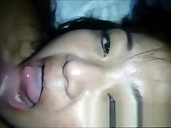 Asian MILF cocksucking along with pegging
