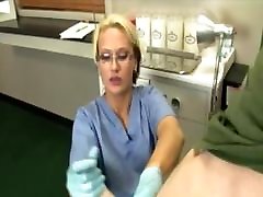 Gloved galina joins wanks patient till big cumload