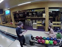 HUNT4K. momma spreading in black stockings in a bowling place - Ive got strike!