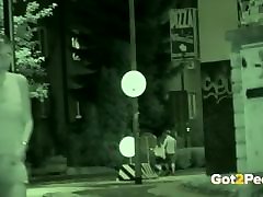 Public Pissing - Night gisele webcam 07 03 14 catches a hot European peeing outside