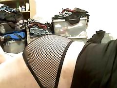 Cam play with new mesh panties.