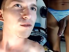 Femboy fuck fellatio previous to banging and cum on face