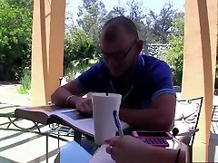 Slutty young chicks take a break from studying to enjoy some hard meat