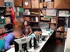 Brunette twist his oral thief punish fucked by a nasty security guy