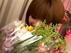 Sweet and sexy Rika gets flowers for a great sex session