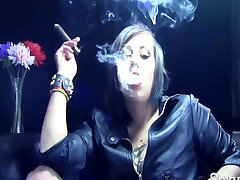 Cigar Smoking Fetish - waiting for anal Rock Blonde Smokes a Cigar