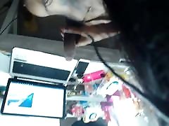 sexy langhaarige ts babe ihre bigcock teasing on webcam