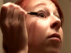 Tattooed porn star Scarlet Pain getting ready for porn shoot
