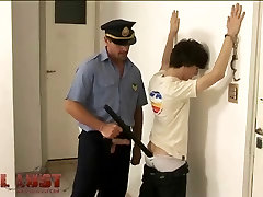 Arrested twink cutie gets ass crammed by a gay cop