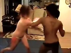 Sammy vs Carmen topless interracial boxing