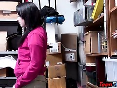 Tricky brunette teen thief punish fucked for freedom