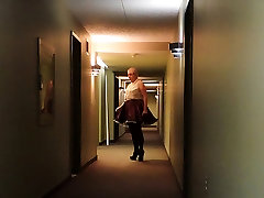 Sissy Ray in Purple alie brex porn hd movie Dress in Corridor