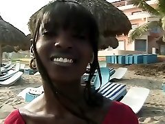 Black Girl patty chavez By White Cock On the Beach