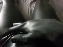 Rubber crotch tease 2, big gloves Rubber crotch tease 2, big gloves