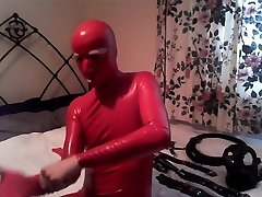 Red Latex indiana tomou no cu with Restraints 1 of 2