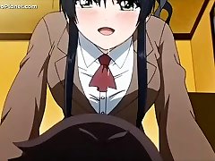 Hentai her first cum eat video with busty gal creampied
