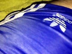 I in Adidas blue White nylon satin short I in Adidas blue White nylon satin short