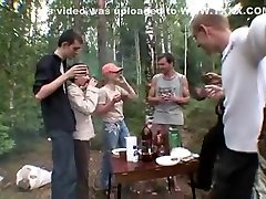 Gangbang Fun a Group of Young Russians on a Camping Trip that Gets Sexy